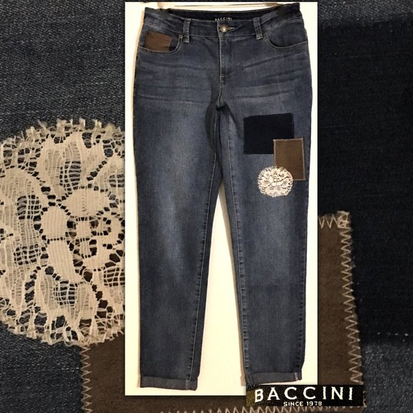 Baccini Denim - BACCINI Patchwork Cuffed Jeans  |  Size 4